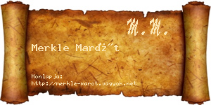 Merkle Marót névjegykártya